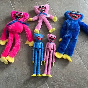Plush Monster Toy Set - Pink and Blue
